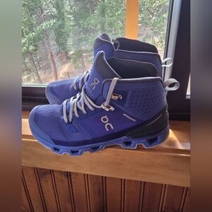 On Cloudrock 2 Waterproof hiking boots in indigo/cobalt. 